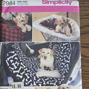 2984 Simplicity Sewing Pattern Travel Accessories for Dogs Car